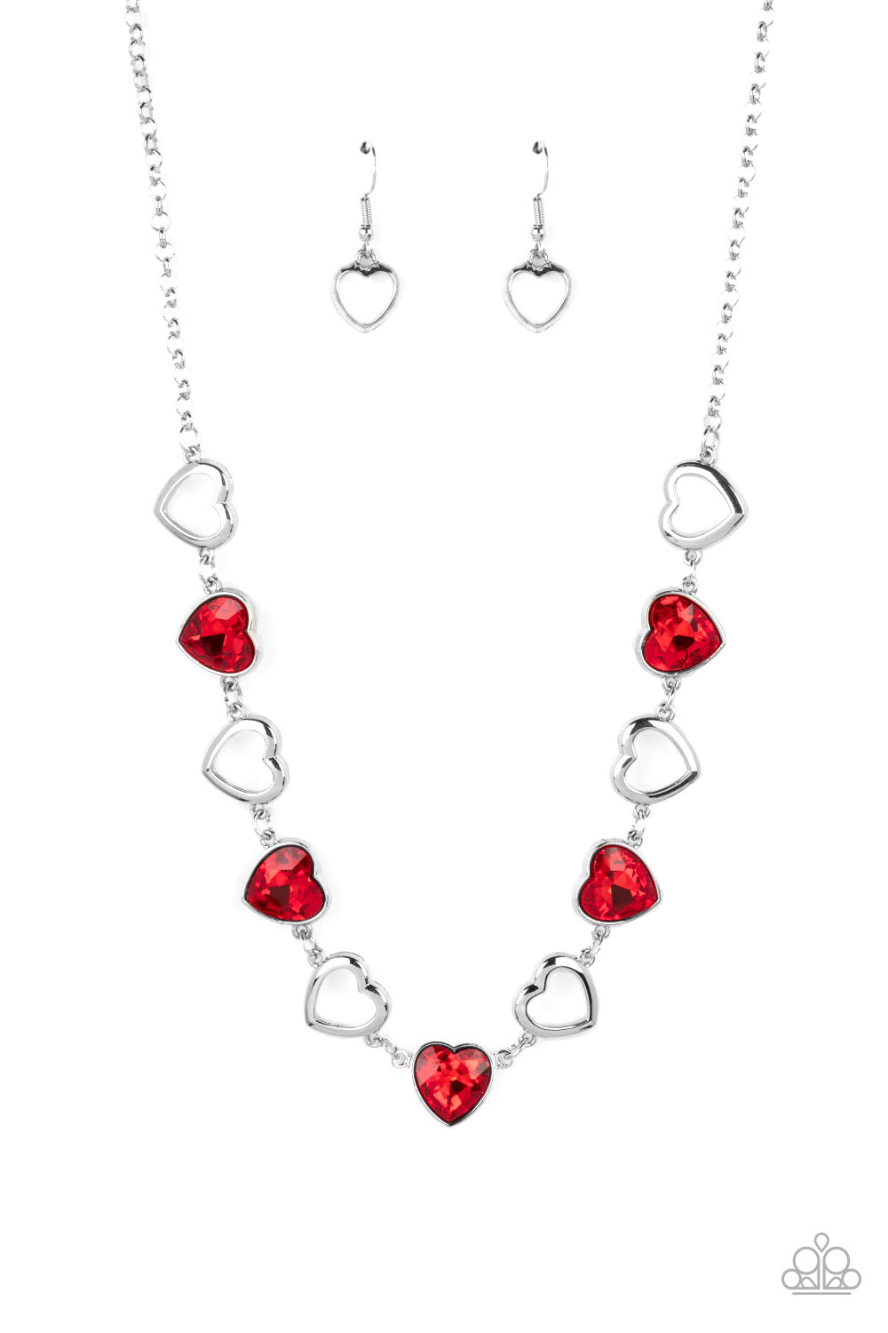 Paparazzi red and deals silver necklace