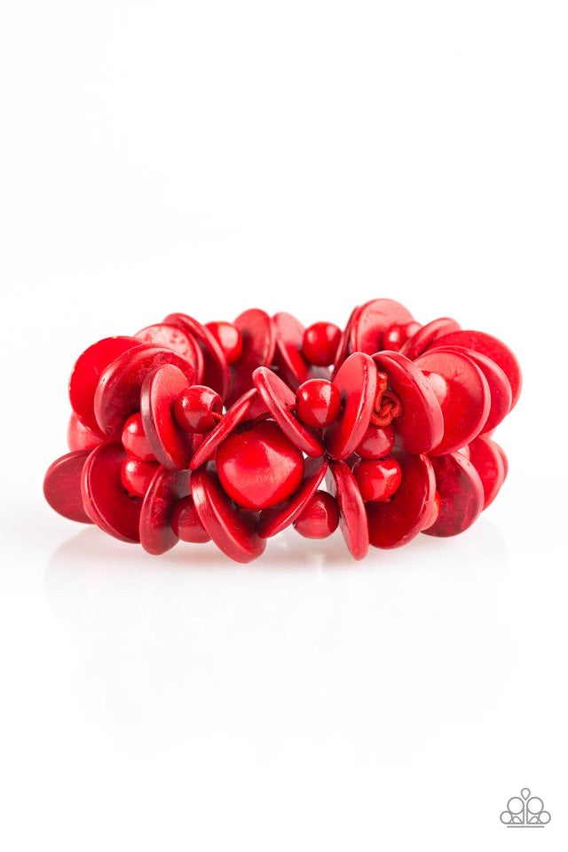 Paparazzi Tropical Temptress - Red Bracelet - A Finishing Touch Jewelry