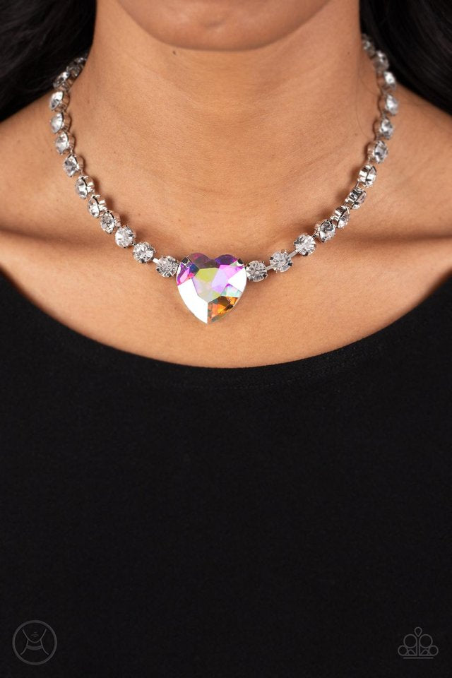 Paparazzi Heart in My Throat - Multi Iridescent Necklace