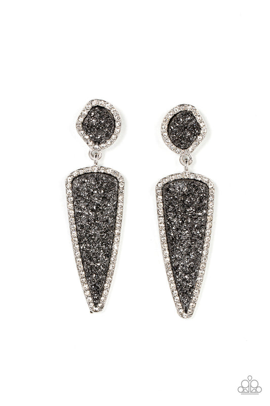 Paparazzi Druzy Desire - Silver Earrings