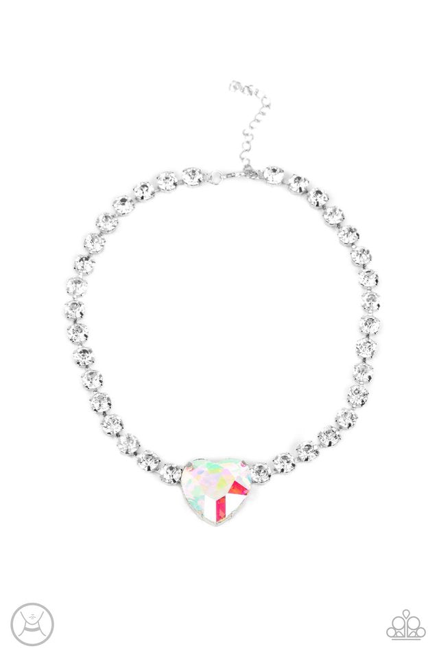 Paparazzi Heart in My Throat - Multi Iridescent Necklace