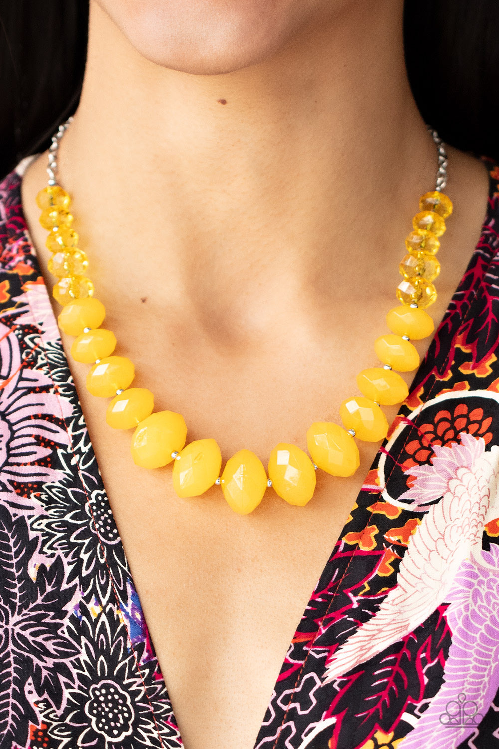 Yellow wooden sale necklace paparazzi