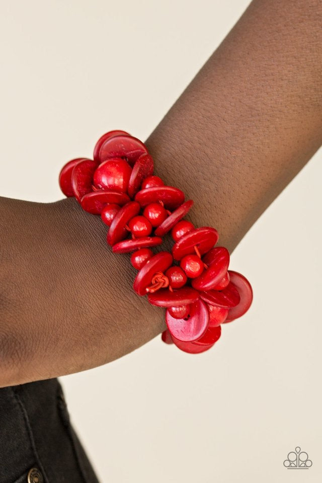 Paparazzi Tropical Temptress - Red Bracelet - A Finishing Touch Jewelry