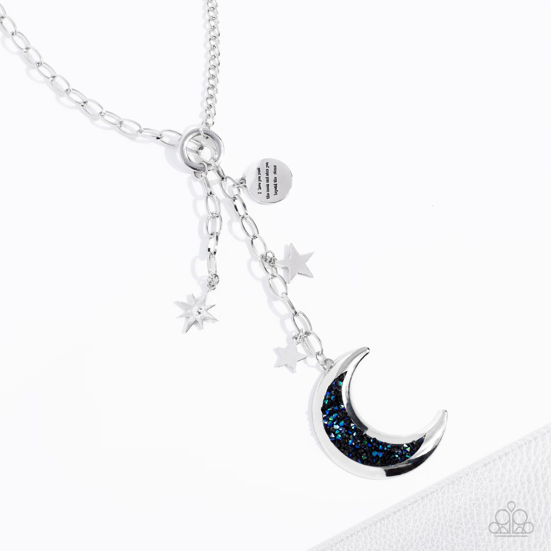 Paparazzi Necklace - Once in a Blue Moon Necklace Set - Silver