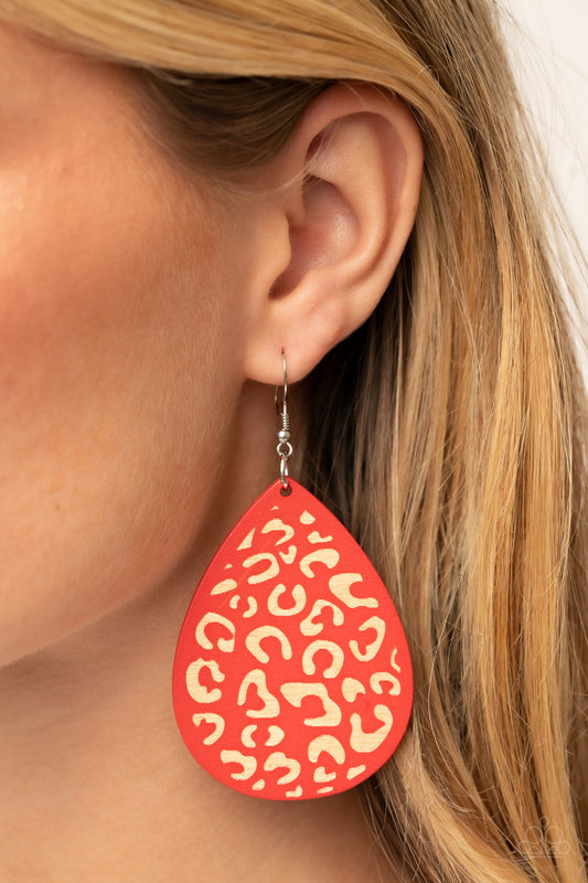 Paparazzi Suburban Jungle - Red Earrings